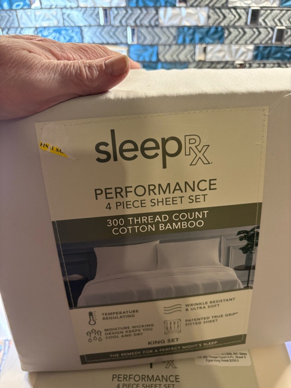 SleepRx Performance 4-Piece Cotton Bamboo Sheet Set - White